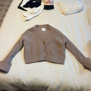 Women’s Seed Stitch Cardigan light brown size small